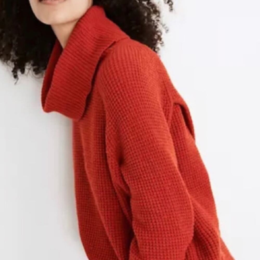 Madewell Eastbrook Open Back Cotto/Merino Wool Turtleneck Sweater